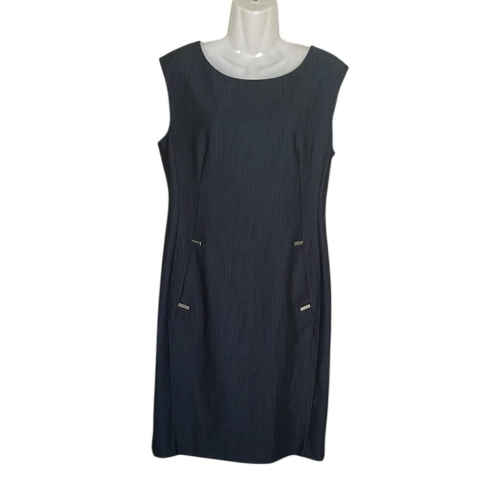 Calvin Klein blue chambray sheath dress sz 10